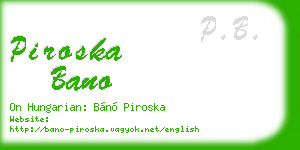 piroska bano business card