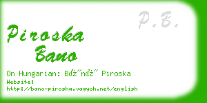 piroska bano business card